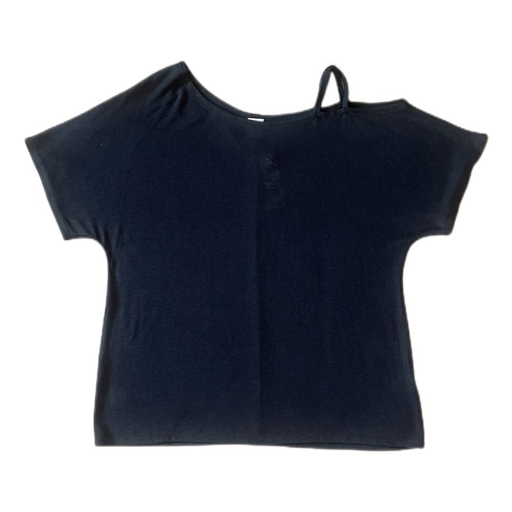 Black knit one shoulder top
